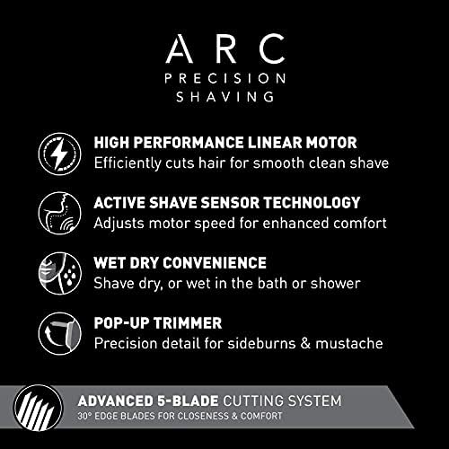 Panasonic ARC5 Electric Razor for Men with Pop-Up Trimmer, Wet/Dry 5-Blade Electric Shaver with Intelligent Shave Sensor and Multi-Flex Pivoting Head – ES-LV65-S (Silver) Panasonic