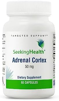 Seeking Health Adrenal Cortex - Adrenal Supplement to Support Healthy Nervous System & Energy - Gluten-Free & Dairy-Free Nervous & Immune System Supplement - 50 mg, 60 Capsules (Капсулы) Seeking Health