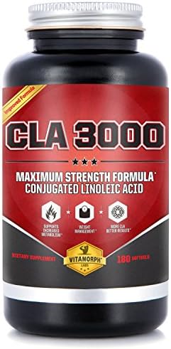 CLA 3000 - CLA Safflower Oil for Metabolism and Weight Loss Management, Maximum Strength Conjugated Linoleic Acid, Stimulant-Free Non-GMO Safflower Cla 180 Softgels (Мягкие капсулы) Vitamorph