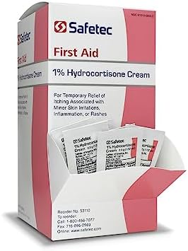 Safetec 53110 1% Hydrocortisone Cream - 0.9 Gram Packets - Box of 144 Safetec