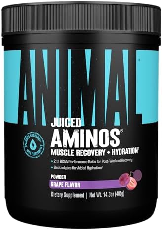 Animal Juiced Amino Acids - BCAA/EAA Matrix Plus Hydration with Electrolytes and Sea Salt Anytime Recovery and Improved Performance, Fruit Punch Flavor, 30 Servings Animal