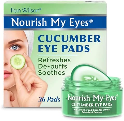 Fran Wilson NOURISH MY EYES Cucumber and Green Tea Pads - 36 Pads each (PACK OF 6) At-Home Spa Treatment to refresh and decrease puffiness under the eyes Fran Wilson