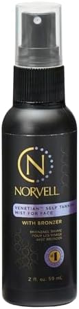 Norvell Venetian Sunless Self Tanning Mist for Face - Non Comedogenic Facial Bronzing Tanner Spray for Natural Sun-Kissed Glow, 2 fl.oz. Norvell