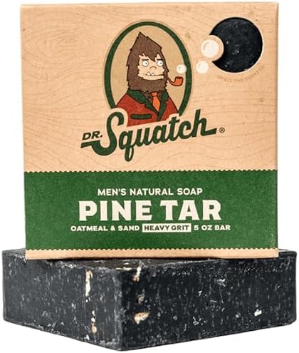 Dr. Squatch All Natural Bar Soap for Men with Heavy Grit, Pine Tar Dr. Squatch