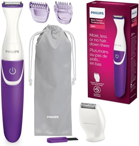 Philips Beauty Bikini Genie Cordless Trimmer for Bikini Line Hair Removal, with Shaving Head and Comb, BRT383/50 Philips