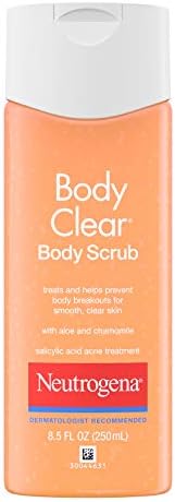 Neutrogena Body Clear Oil Free Acne Body Scrub with Salicylic Acid Acne Treatment Medicine, Exfoliating Salicylic Acid Body Wash to Treat Acne on Back, Chest, and Shoulders, 8.5 fl. oz Neutrogena