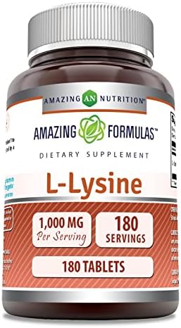 Amazing Formulas L-Lysine 1000mg Amino Acid Tablets Supplement | Non-GMO | Gluten Free | Made in USA (90 Count) Amazing Nutrition