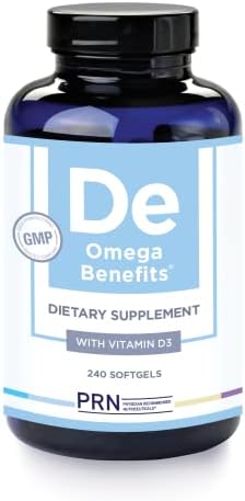 PRN De3 Dry Eye Omega 3 Fish Oil – Support for Dry Eyes - 2240mg EPA & DHA in Triglyceride Formula – New & Improved-Burpless-1 serving, 1-month supply PRN Physician Recommended Nutriceuticals