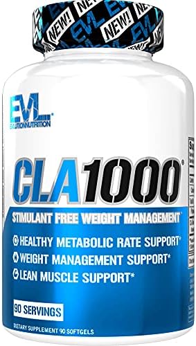 Conjugated Linoleic Acid CLA Pills - CLA 1000mg Diet Pills to Support Weight Loss Fat Burning Lean Muscle and Faster Metabolism - Stimulant-Free CLA 1000mg Safflower Based Fat Loss Support Pills - 90 Evlution