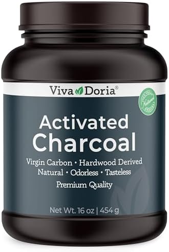 Viva Doria Activated Charcoal Powder (Порошок), Hardwood Derived, Food Grade, 1.2 Oz Glass Jar Viva Doria