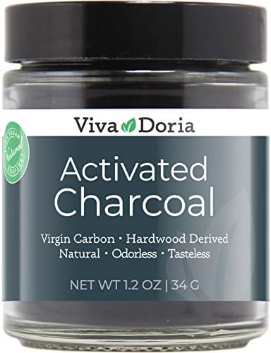 Viva Doria Activated Charcoal Powder, Hardwood Derived, Food Grade, 1.2 Oz Glass Jar Viva Doria