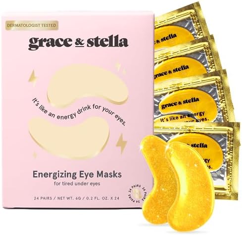 grace & stella Under Eye Mask (Gold, 24 Pairs) Reduce Dark Circles, Puffy Eyes, Undereye Bags, Wrinkles - Gel Under Eye Patches - Gifts for Women - Birthday Gifts for Women - Vegan Cruelty Free Grace & Stella