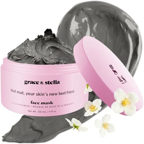 Grace & Stella Dead Sea Mud Mask (120ml) - Vegan Detox Dead Sea Mask - Mud Masks For Face And Body Mask - Mud Face Mask For Oily Acne, Blackheads Grace & Stella