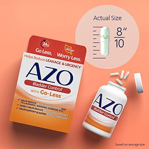 AZO Bladder Control with Go-Less Daily Supplement | Helps Reduce Occasional Urgency& leakage due to laughing, sneezing and exercise | 54 Count Capsules (Капсулы) Azo