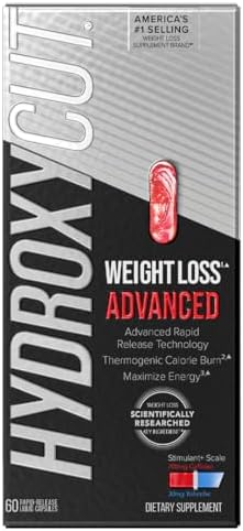 Hydroxycut Advanced - 60 Rapid-Release Liquid Capsules (Жидкие капсулы) - Thermogenic Calorie Burn, Maximize Energy - for Women & Men Hydroxycut