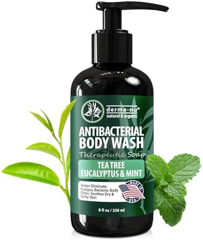 Antibacterial Body Wash - Antibacterial Soap And Tea Tree Body Wash For Jock Itch, Athletes Foot, Eczema And Back Acne - Anti Bacterial Body Soap For Men And Women Safe For All Skin Types - 8 Oz Derma-Nu