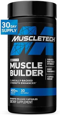 Muscletech Nitric Oxide Supplements for Men & Women, Muscle Builder (30 Capsules (Капсулы)) - Nitric Oxide Booster Supplement Supports Muscle Gain & Performance - 400mg Peak ATP for Enhanced Strength Muscletech