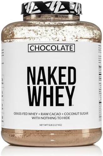 Naked Whey 1LB - All Natural Grass Fed Whey Protein Powder (Порошок), Organic Chocolate, and Coconut Sugar - No GMO, No Soy, and Gluten Free, Aid Growth and Recovery - 12 Servings (Порции) Naked Nutrition