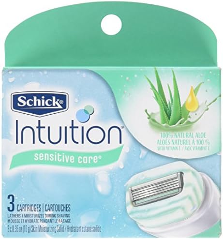 Schick Intuition Sensitive Care Razor Blade Refill Cartridges, 3 Count (Packaging may vary) Intuition