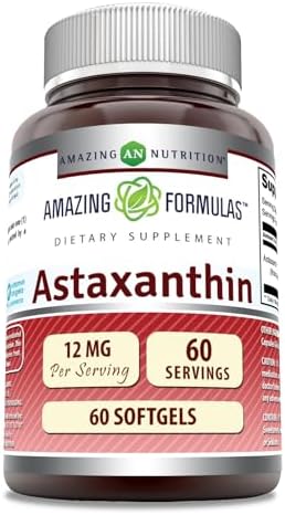 Amazing Formulas Astaxanthin 12mg Softgels Supplement | Non-GMO | Gluten Free (30) Amazing Nutrition