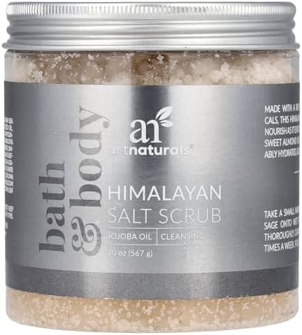 artnaturals Himalayan Body Scrub and Face Scrub - (20 Oz) - Deep Cellulite Cleansing Exfoliator with Sugar, Shea Butter, Exfoliating Himalayan - Natural Pink for Hand, Skin and Facial - Men and Women Artnaturals