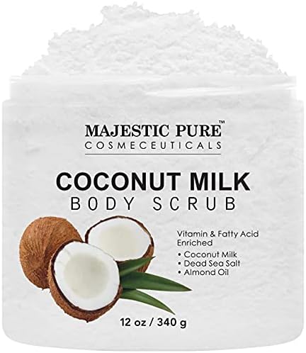 MAJESTIC PURE Arabica Coffee Scrub with Dead Sea Salt | All Natural Exfoliating Body Scrub for Skin Care, Stretch Marks, Acne, Cellulite | Body Scrub Exfoliator Reduce the Spider Veins, Eczema | 10 Oz MAJESTIC PURE