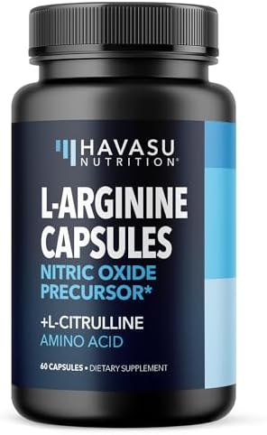 L-Arginine Capsules (Капсулы) for Active Males - 60 Count, Non-GMO, 1200mg Blend of L Arginine and L Citrulline - Arginine Supplement for Enhanced Performance - L Arginine 1000mg for Muscle Support Havasu Nutrition