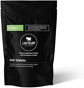 LactoJoy Lactase Pills I 240 Pieces Refill Package I Powerful Lactase Enzymes for Lactose Intolerance I Ultra Pure Lactase for Improved Digestion I 100% Vegan LactoJoy