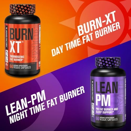 Jacked Factory Burn-XT Clinically Studied Fat Burner & Weight Loss Supplement - Appetite Suppressant & Energy Booster - with Acetyl L-Carnitine, Green Tea Extract and More - 60 Natural Diet Pills Jacked Factory