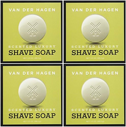 Van Der Hagen Men's Luxury Scented Shave Soap, 3.5 Ounce (Pack of 4) Van Der Hagen