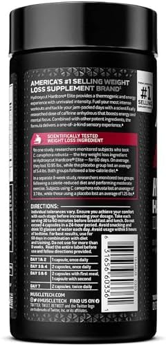 Hydroxycut Hardcore Elite - 100 Rapid-Release Thermo Caps - Energy & Focus - for Men & Women - 50 Servings (Порции) Hydroxycut