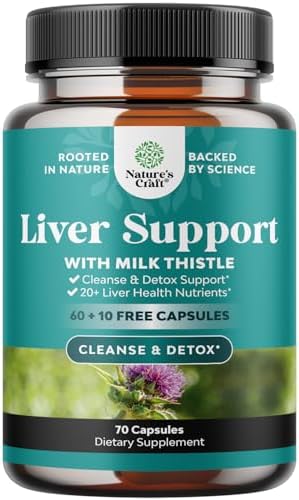 Liver Cleanse Detox & Repair Formula - Herbal Liver Support Supplement with Milk Thistle Turmeric Dandelion Root & Artichoke Extract for Liver Health - Silymarin Milk Thistle Liver Detox Capsules (Капсулы) 2pk Natures Craft