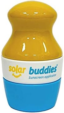 Solar Buddies Refillable Roll On Sponge Applicator For Kids, Adults, Families, Travel Size Holds 100ml Travel Friendly for Sunscreen, Suncream and Lotions (Blue) Solar Buddies