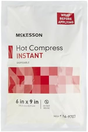 McKesson Hot Compress, Instant Hot Pack, Disposable, 6 in x 9 in, 1 Count, 24 Packs, 24 Total Mckesson