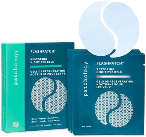 Patchology Restoring Night Eye Gels - Under Eye Patches For Dark Circles and Puffy Eyes Care - Hydrating Eye Mask Patch with Retinol - Eye Bags, Puffiness & Wrinkles Reducer (5 Pairs) Patchology