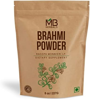 MB Herbals Pure Brahmi Powder 227g | Half Pound | Bacopa Powder | Promotes Hair Growth MB Herbals