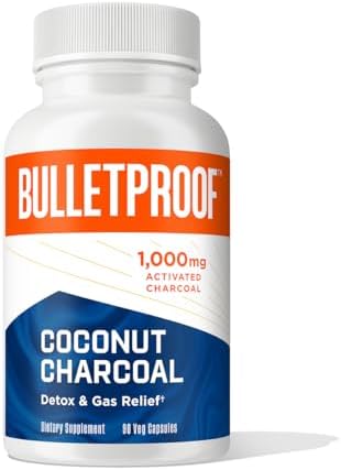 Bulletproof Coconut Charcoal Detox and Gas Relief Capsules (Капсулы), 90 Count, Sourced from 100% Coconut Shells BulletProof