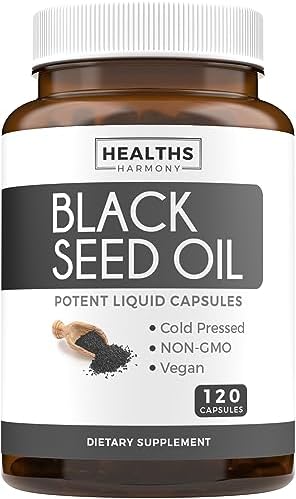 USDA Organic Black Cumin Seed Oil Liquid (Жидкость) (8 fl oz (Жидкие унции)) Premium Cold-Pressed Nigella Sativa Producing Pure - Antioxidant Supplement - Vegan, Gluten-Free, & Non-GMO (No Pills or Capsules (Капсулы)) Healths Harmony