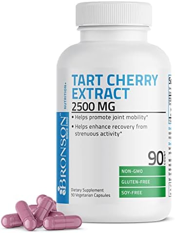 Bronson Tart Cherry Extract 2500 mg Vegetarian Capsules (Вегетарианские капсулы) with Antioxidants and Flavonoids Non-GMO, 180 Count Bronson