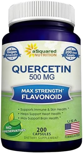Кверцетин 500 мг - 200 капсул - Поддержка сердечно-сосудистой системы ASquared Nutrition