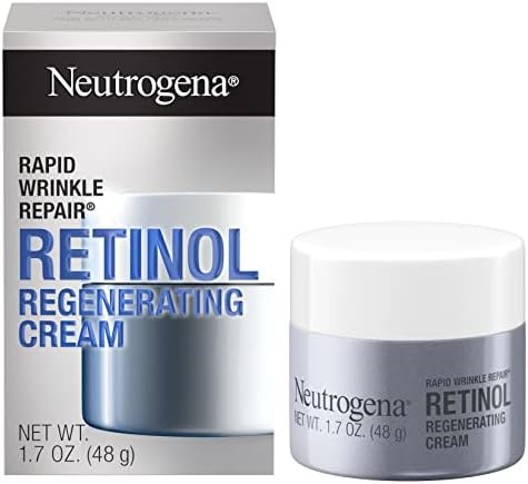 Neutrogena Retinol Face Moisturizer, Rapid Wrinkle Repair, Fragrance Free, Daily Anti-Aging Face Cream with Retinol & Hyaluronic Acid to Fight Fine Lines, Wrinkles, & Dark Spots, 1.7 oz Neutrogena