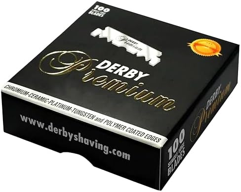 100 "Derby Premium" Single Edge Razor Blades for straight razor Derby