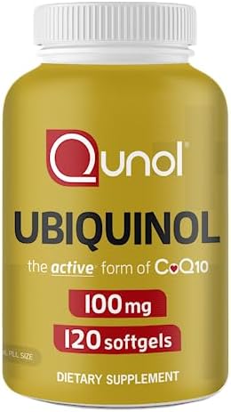 Qunol Ubiquinol CoQ10 100mg Softgels (Мягкие капсулы), Ubiquinol - Active Form of Coenzyme Q10, Antioxidant for Heart Health, Healthy Blood Pressure Levels, Beneficial to Statin Users, 60 Count Qunol