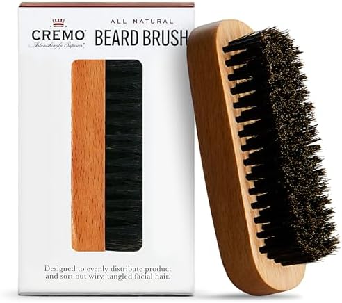 Cremo Beard Accessories, 100% Boar Bristle Beard Brush with Wood Handle - Shape, Style And Groom Any Length Facial Hair Cremo