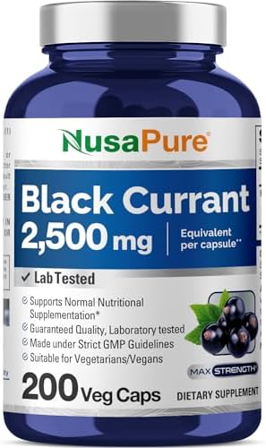 NusaPure Black Currant 2500 Mg Equivalent per Caps 200 Veggie Capsules (Капсулы на растительной основе) (Powder (Порошок), Extract 10:1, Vegan, Non-GMO, Gluten-Free) NusaPure