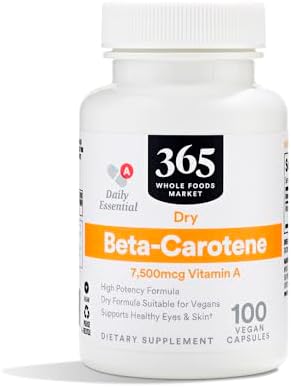 365 by Whole Foods Market, Beta Carotene Dry 15000 MCG, 100 Count 365 by Whole Foods Market