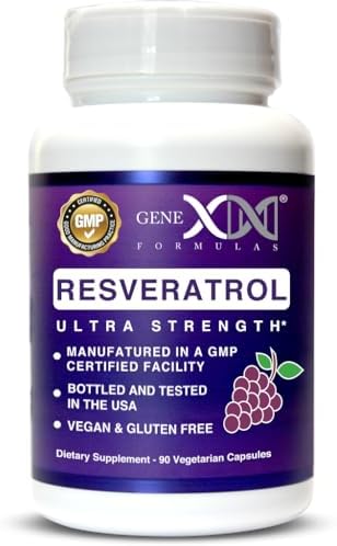 GENEX Resveratrol Supplement Japanese Knotweed 1500mg, Organic Trans-Resveratrol Capsules (Капсулы) with BioPerine for Absorption, Gluten-Free, Vegan Supplement for Healthy Aging 90 Capsules Genex Formulas