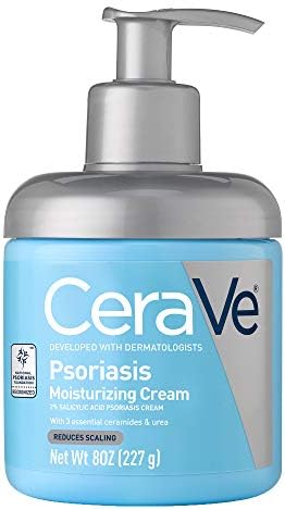 CeraVe Moisturizing Cream for Psoriasis Treatment | With Salicylic Acid for Dry Skin Itch Relief & Urea for Moisturizing | Fragrance Free & Allergy Tested | 8 Oz CeraVe