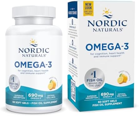 Nordic Naturals Omega-3, Lemon Flavor - 180 Soft Gels (Мягкие капсулы) - 690 mg Omega-3 - Fish Oil - EPA & DHA - Immune Support, Brain & Heart Health, Optimal Wellness - Non-GMO - 90 Servings (Порции) Nordic Naturals