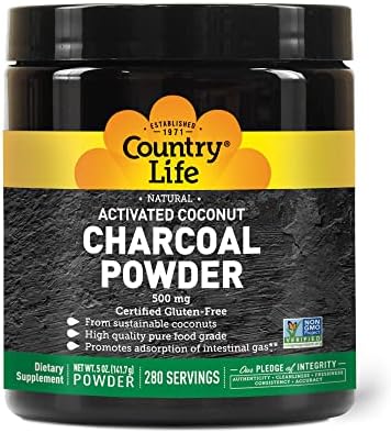 Country Life Charcoal Powder (Порошок) (500mg) 5 Oz, 0.18 Pound Country Life